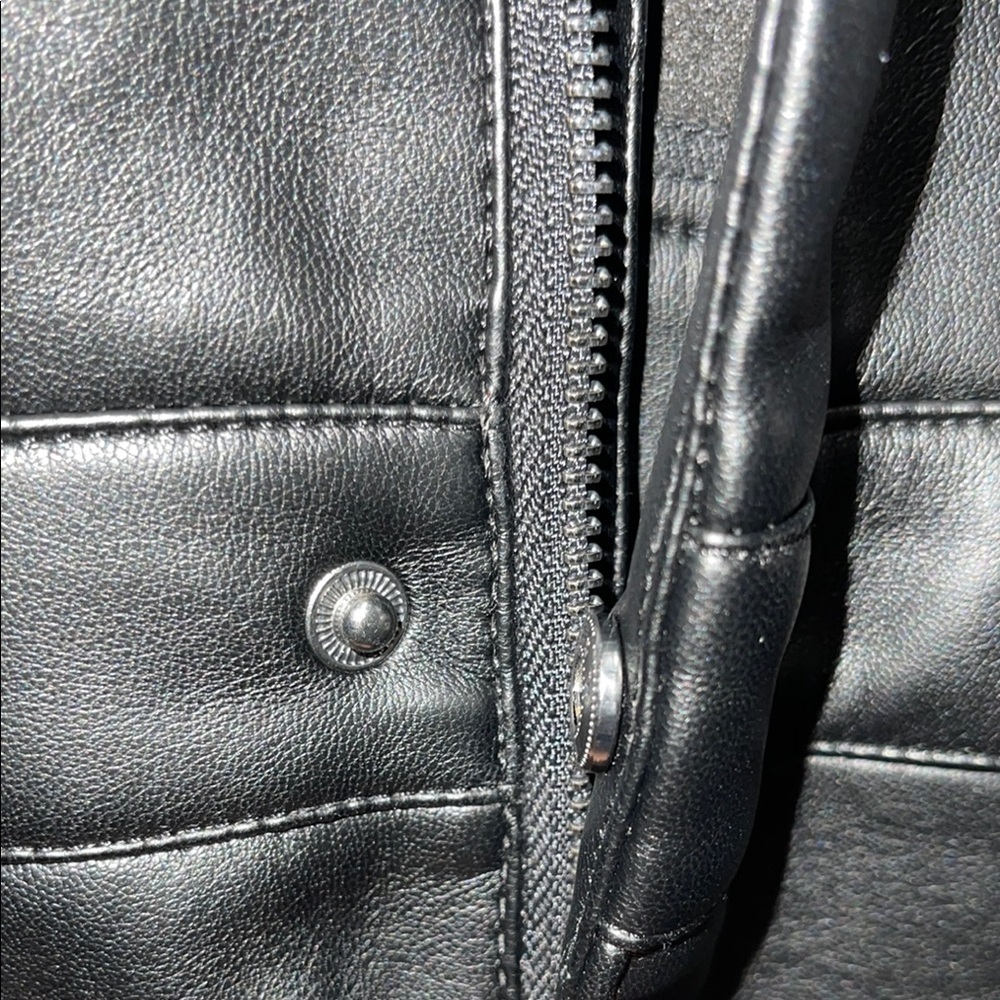 Good American Faux Black Leather Jumpsuit with Modern Edge - Picture 7 of 12